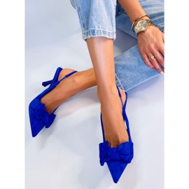 BM Bombas de tacón abierto azul Shirley 1
