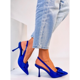 BM Bombas de tacón abierto azul Shirley 2