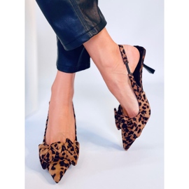 BM Zapatos de tacón abierto de Shirley Leopard marrón 3