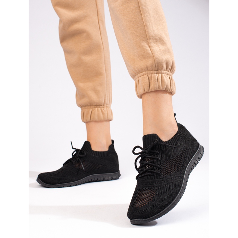 W. Potocki Zapatillas deportivas mujer caladas ligeras Potocki negro 1