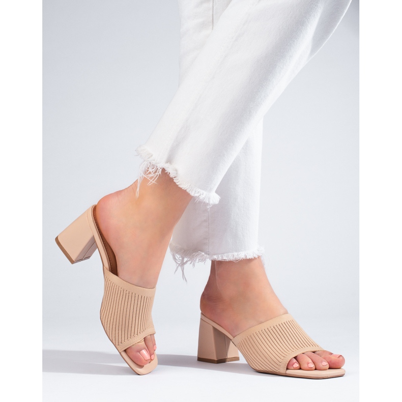 Pantuflas mujer textil Shelovet beige 1