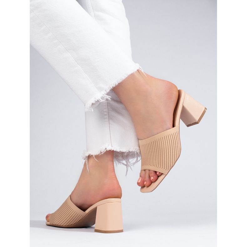 Pantuflas mujer textil Shelovet beige 2