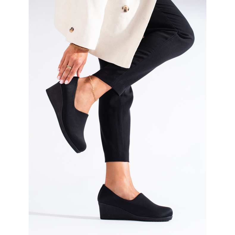 Zapatos de cuña de tela negros de T.Sokolski 1