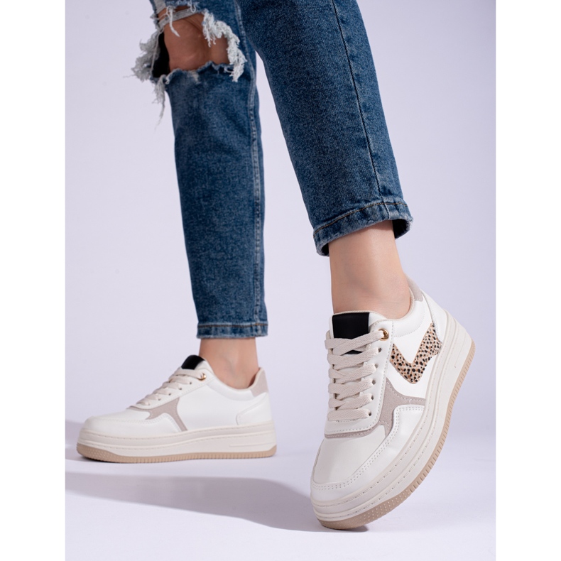 Zapatillas Shelovet con suela gruesa blanco 1