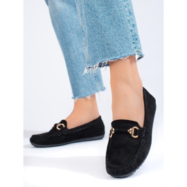 Mocasines de mujer Shelovet en ante negro 3