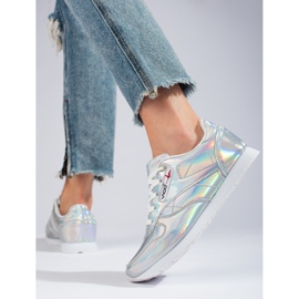 Zapatillas holográficas plateadas Shelovet plata 2