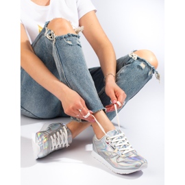 Zapatillas holográficas plateadas Shelovet plata 1