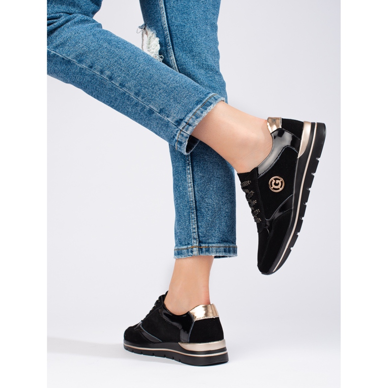 Deportivas Shelovet piel negra negro 1