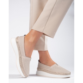 Zapatos piel calados Shelovet beige 1 Zapatos piel calados Shelovet beige 1