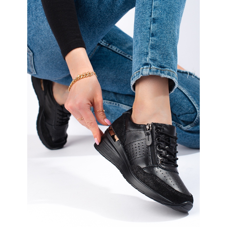 Zapatillas cuña Shelovet negro 1