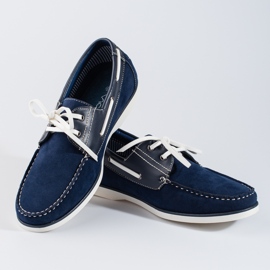 Mocasines de hombre Shelovet en ante azul marino 2