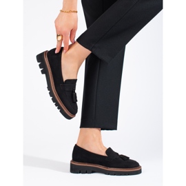 Mocasines con borlas en ante negros de Vinceza 3