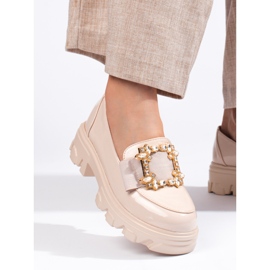 W. Potocki Zapatos mujer beige con hebilla Shelovet 3