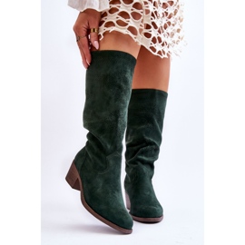 Botas Mujer Ante Calado Verde Enriss 1 Botas Mujer Ante Calado Verde Enriss 1