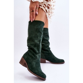 Botas Mujer Ante Calado Verde Enriss 3