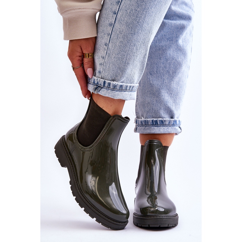 BM Botas Chelsea sin cordones para mujer Verde oscuro Larone 1