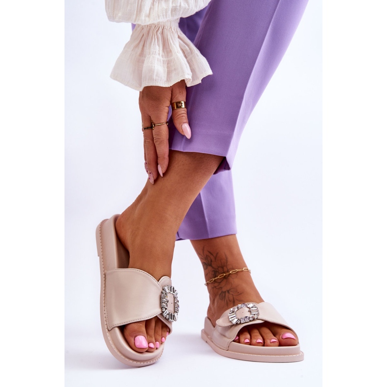 BM Pantuflas De Mujer Con Plataforma Y Adorno Beneca Beneca beige 2