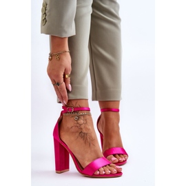 Sandalias Tacón Alto De Raso Linsy Fucsia rosado 1 Sandalias Tacón Alto De Raso Linsy Fucsia rosado 1