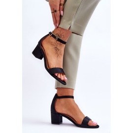 PG1 Sandalias De Raso Con Tacón Bajo Negro Juliet 4