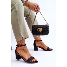 PG1 Sandalias De Raso Con Tacón Bajo Negro Juliet 6