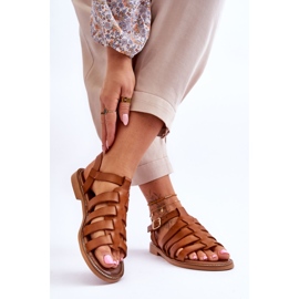 Lemar Sandalias De Piel Con Tiras Marrón Lawren 2