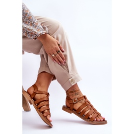 Lemar Sandalias De Piel Con Tiras Marrón Lawren 6