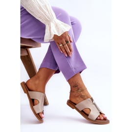 Lemar Pantuflas De Mujer Con Cremallera Decorativa Beige Clarence 6