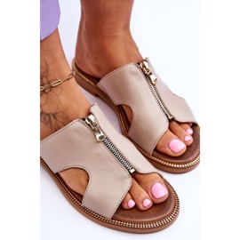 Lemar Pantuflas De Mujer Con Cremallera Decorativa Beige Clarence 5