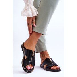 Lemar Pantuflas De Mujer Con Cremallera Decorativa Negro Clarence 2
