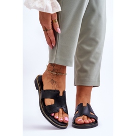 Lemar Pantuflas De Mujer Con Recortes Decorativos Negro Emily 1