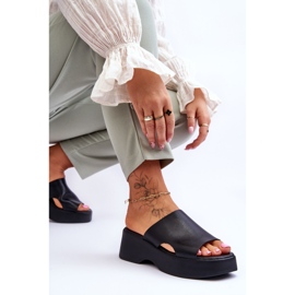 Lemar Pantuflas Mujer Piel Plataforma Negro Lucami 5
