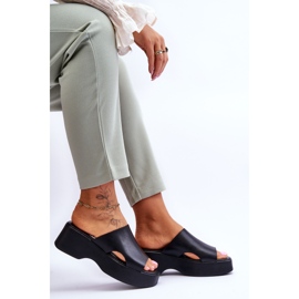 Lemar Pantuflas Mujer Piel Plataforma Negro Lucami 6