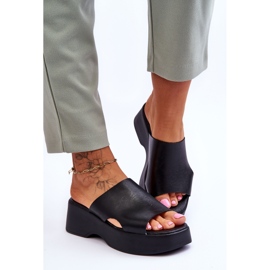 Lemar Pantuflas Mujer Piel Plataforma Negro Lucami 4