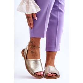 Zazoo Sandalias sin cordones de cuero dorado Alivia 1