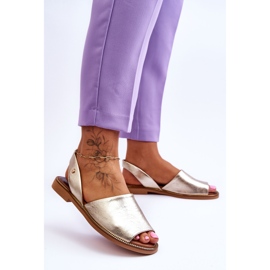 Zazoo Sandalias sin cordones de cuero dorado Alivia 3