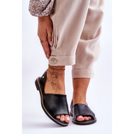Lemar Sandalias sin cordones de cuero negro Alivia 1