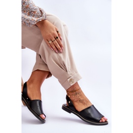 Lemar Sandalias sin cordones de cuero negro Alivia 6