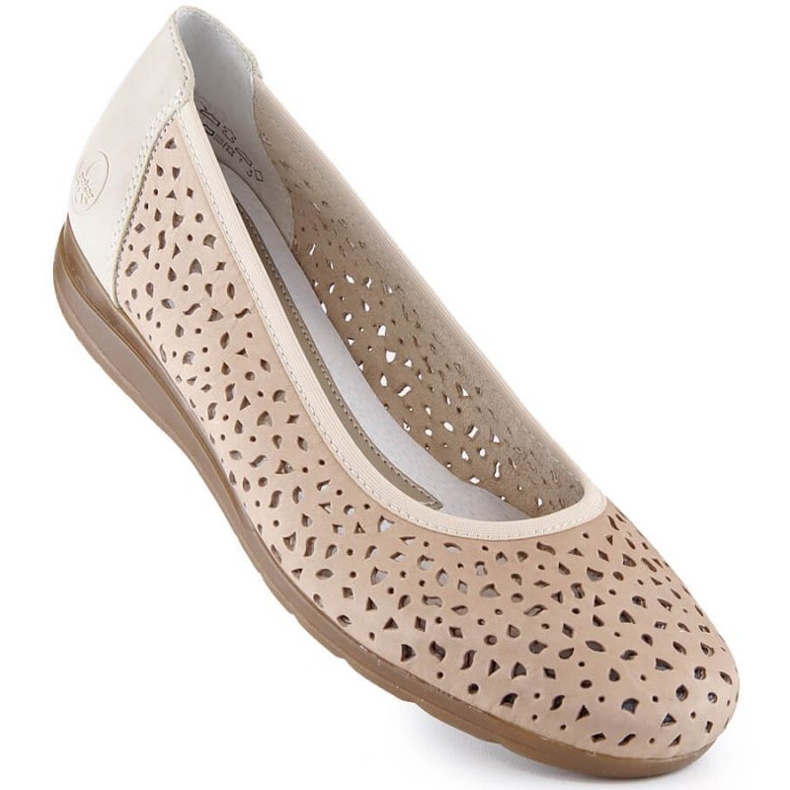 Zapatos de piel calados Rieker W L9365-61 beige 1