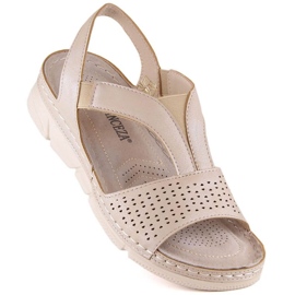 Cómodas sandalias sin cordones Vinceza W 2237 beige 1