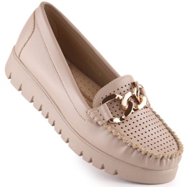 Mocasines en plataforma con cadena Potocki W YQ21021 beige 1