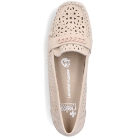 Cómodos mocasines calados Rieker W 40068-60 beige 3