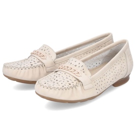 Cómodos mocasines calados Rieker W 40068-60 beige 4