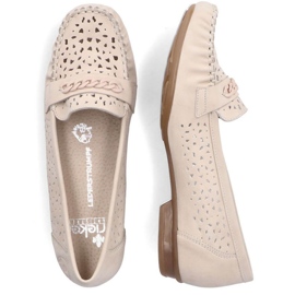Cómodos mocasines calados Rieker W 40068-60 beige 9