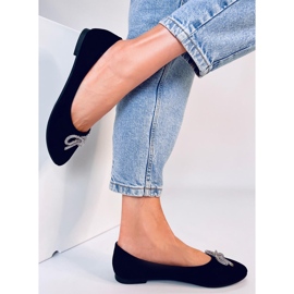 Bailarinas negras con punta de almendra Batten negro 2