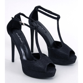 BM Zapatos de salón Mardy con plataforma y puntera abierta en negro 5