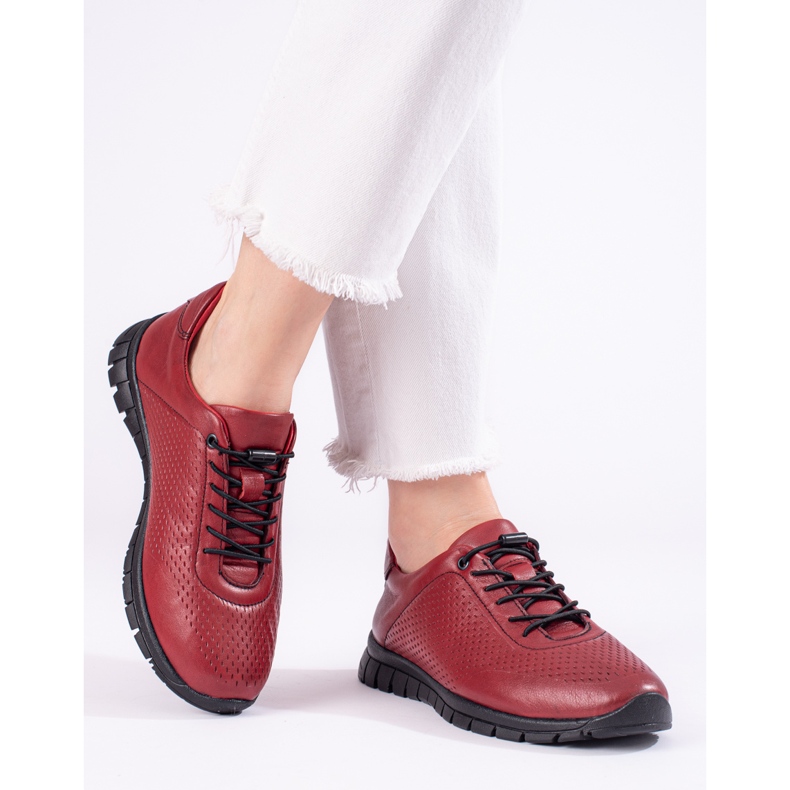 Deportivas en piel burdeos de T.Sokolski rojo 1