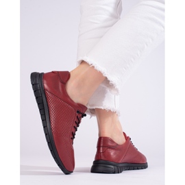 Deportivas en piel burdeos de T.Sokolski rojo 2