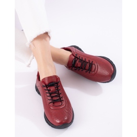 Deportivas en piel burdeos de T.Sokolski rojo 3