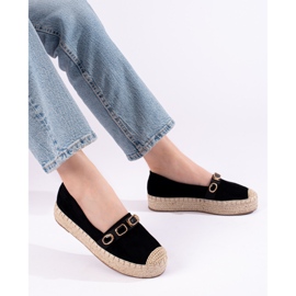 Alpargatas de mujer con plataforma Shelovet ante negro 3
