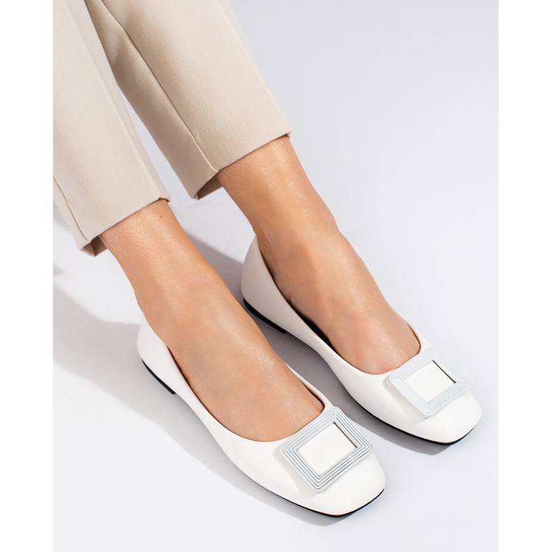 Bailarinas de mujer blancas con adorno Shelovet blanco 1